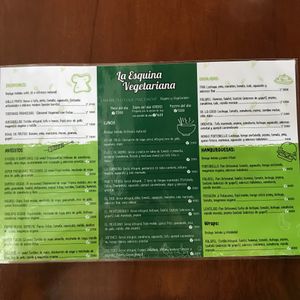 Menu 1 at La Esquina Vegana in Heredia