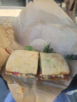 Zatar mashed chickpea sandwich 😋 at Homegrown - Downtown in Seattle