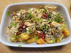 Lebanese Loaded Fries at Blue Sky Cafe in Bangor