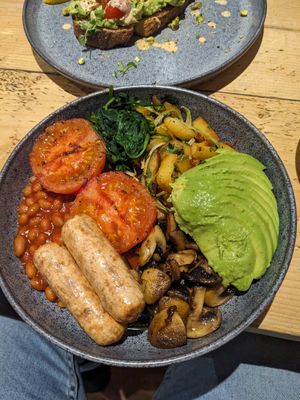 Vegan Bowl (vegan English breakfast) at Blue Sky Cafe in Bangor