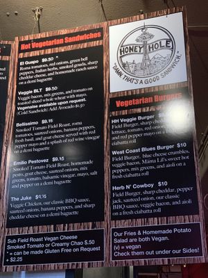 All of this is can be made VEGAN ! at Honeyhole Sandwiches in Seattle