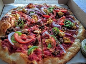 Evil Never Dies Vegan Pizza at Sizzle Pie in Seattle