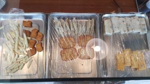 snacks and fried vegan dumplings at D & B Veggie in New Taipei City