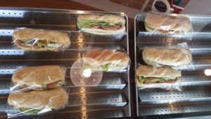 various Burgers with vegetarian meat (also one of them has egg) at D & B Veggie in New Taipei City