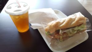 veg burger set at D & B Veggie in New Taipei City