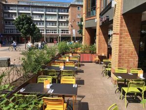 Outside seating at Las Iguanas in Coventry