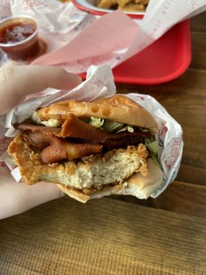 classic burger   at Temple of Seitan - Hackney in East London