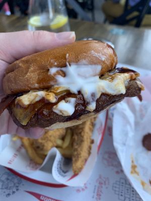 BBQ Bacon burger  at Temple of Seitan - Hackney in East London