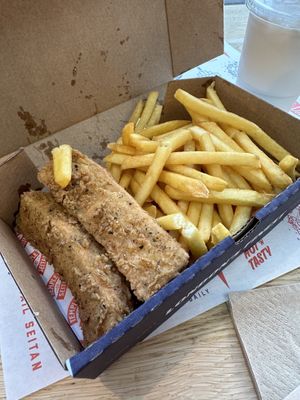 Strips and chips   at Temple of Seitan - Hackney in East London