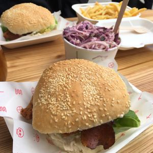 burgers  at Temple of Seitan - Hackney in East London