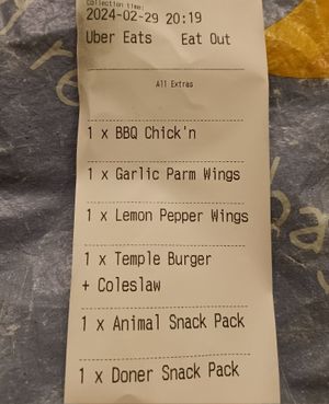 Full order at Temple of Seitan - Hackney in East London