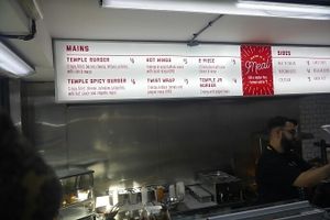 Inside: mains menu at Temple of Seitan - Hackney in East London