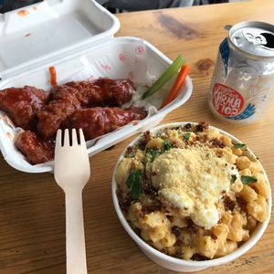 Wings and Macncheese  at Temple of Seitan - Hackney in East London