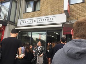 Queues get long! at Temple of Seitan - Hackney in East London