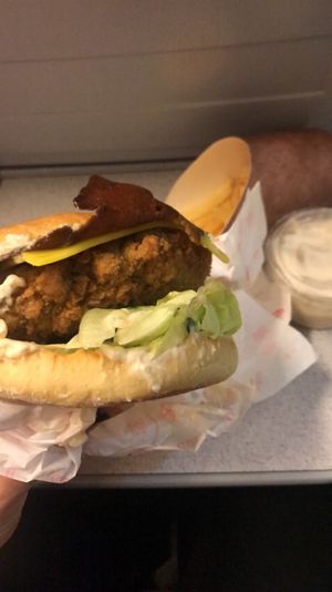 Temple burger  at Temple of Seitan - Hackney in East London