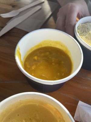 curry sauce  at Temple of Seitan - Hackney in East London
