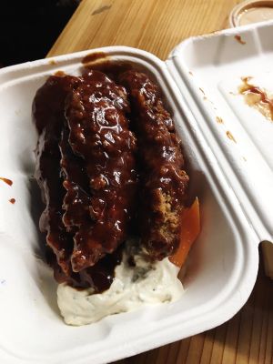 BBQ “chicken” wings amazing! at Temple of Seitan - Hackney in East London