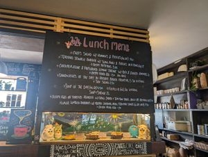 Picture of menu with several vegan options - marked (VG) at The Canteen Bar in Bristol
