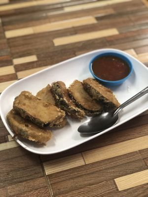 Vegan deep fried fish at Jai Mai Jumjay in Chiang Mai