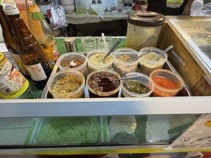 Pad Thai sauce station   at Jai Mai Jumjay in Chiang Mai