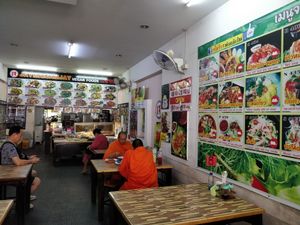 Monks dining in the restaurant at Jai Mai Jumjay in Chiang Mai