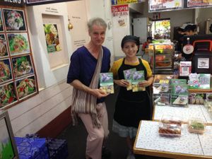 The manager's name is Onn. She is very kind and assures good service. The restaurant is helping us to distribute our booklets to promote Vegan life. at Jai Mai Jumjay in Chiang Mai