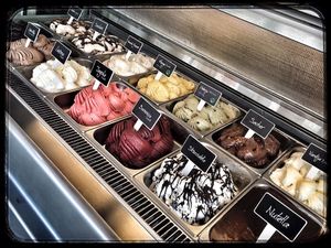 Vegan ice cream is labelled at Pohorska Kavarna Paradice in Maribor