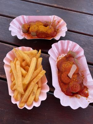 Currywurst  at Curry at the Wall - Food Stand in Berlin