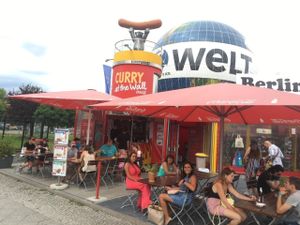 Very nice outdoor seating area. at Curry at the Wall - Food Stand in Berlin