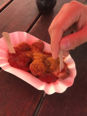 Currywurst  at Curry at the Wall - Food Stand in Berlin