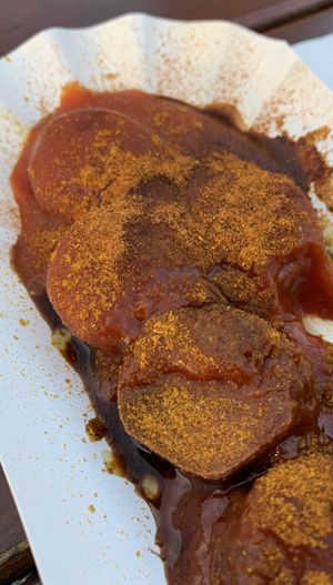 Currywurst  at Curry at the Wall - Food Stand in Berlin