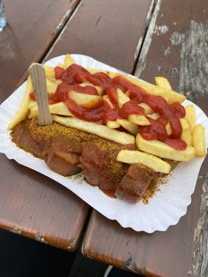Vegan Currywurst  at Curry at the Wall - Food Stand in Berlin