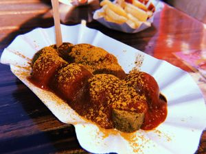 Vegan Currywurst  at Curry at the Wall - Food Stand in Berlin