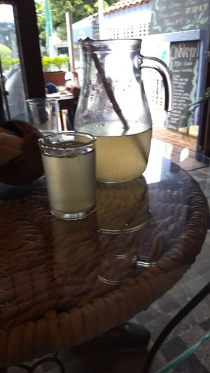 Lemonade with chia seeds at Cinnamon Veggie in Cuernavaca