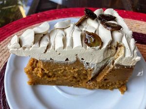 Pumpkin pie at Cinnamon Veggie in Cuernavaca