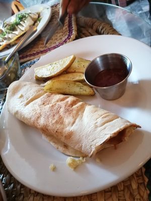 Salchicha Burrito at Cinnamon Veggie in Cuernavaca