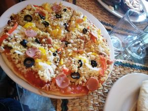 Pizza at Cinnamon Veggie in Cuernavaca