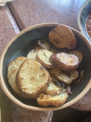 Side of potatoes; staff made sure there was no dairy and filled out an allergen card to make sure our sides were dairy free  at Universal Studios - Thunder Falls Terrace in Orlando