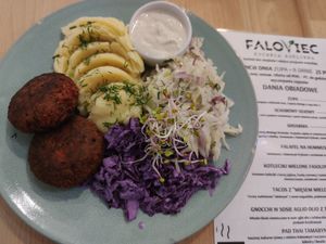 Kotleciki mielone fasolowe at Faloviec Kuchnia Roślinna in Gdansk