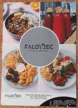 The flyer at Faloviec Kuchnia Roślinna in Gdansk