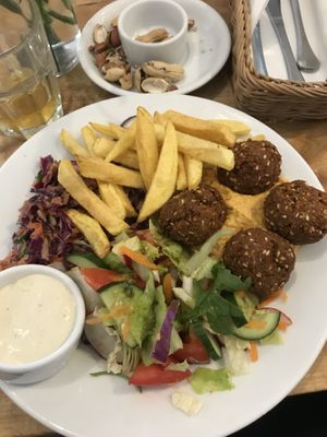 Falafel with fries  at Faloviec Kuchnia Roślinna in Gdansk