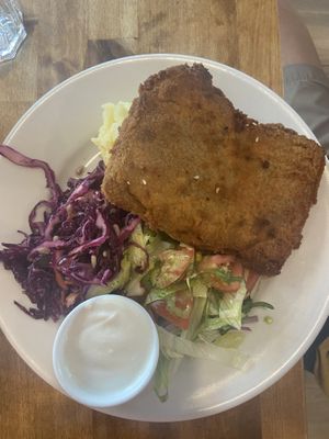 Schnitzel Dish at Faloviec Kuchnia Roślinna in Gdansk