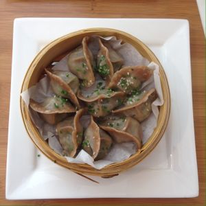 vegan dumplings  at Le Du Happy Dumplings in Munich