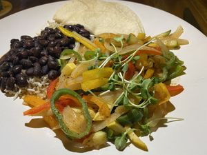 Veggie fijatas w black beans #Veganuary at Coqui Fire Cafe in Vieques