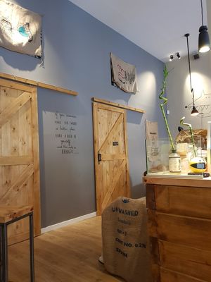 Indoors at Owl Coffee  in Sopelana