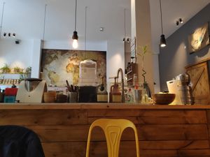 Beautiful natural interior at Owl Coffee  in Sopelana