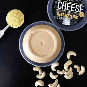 CASHEW CHEESE:

Natural Unsweetened Organic Cashews, Water, Tapioca Starch, Nutritional Yeast, Cumin, Agar Agar, Sea Salt, Lime

Deliciously smooth and yet can be sliced and melted

Order at: http://www.laholista.com/en/shop/ at La Holista in Ho Chi Minh City