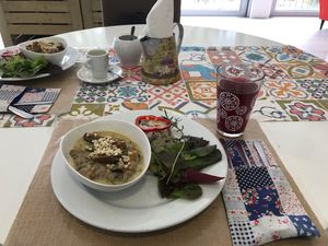 Stroganoff with seitan  and mushrooms.  at Casa do Jardim in Terceira