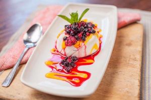 Tembleque (vegan and gluten free)
 at Las Iguanas in Newport