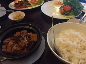 tofu and mushrooms at Viet An in Ho Chi Minh City